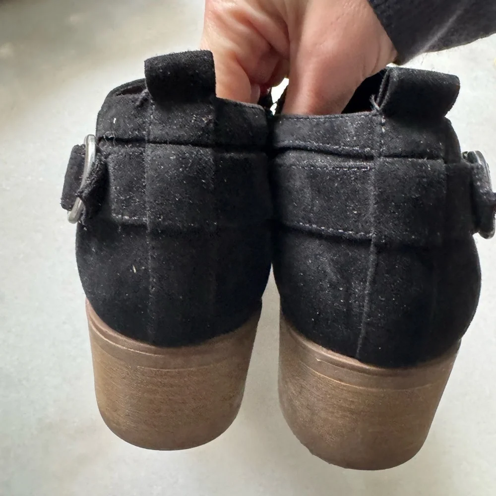 Sonoma Black Textured Ankle Booties with Silver Buckle